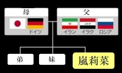 嵐莉菜ルーツ図解家族