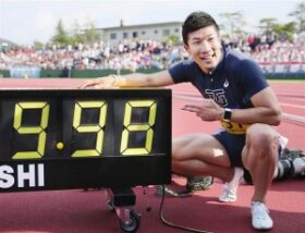 桐生選手　新記録