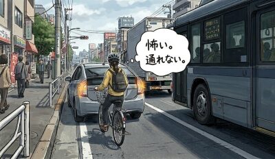 自転車が車道を走行は無理がある