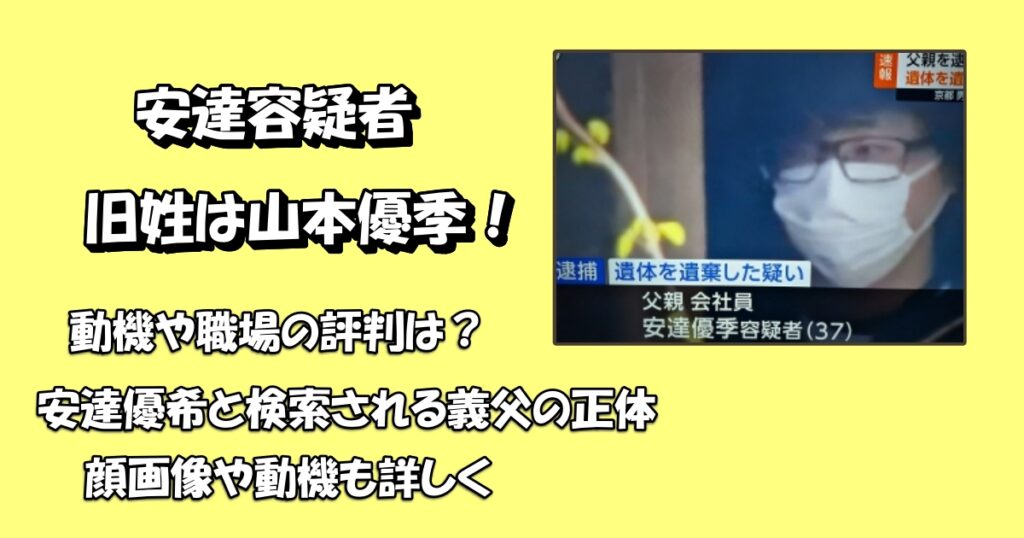 安達容疑者の旧姓は山本優季アイキャッチ